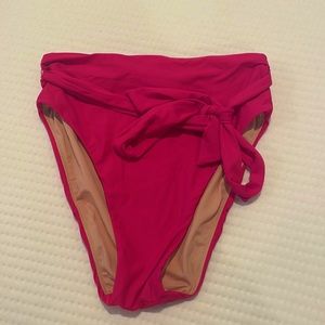 Jcrew pink high waisted bikini bottoms